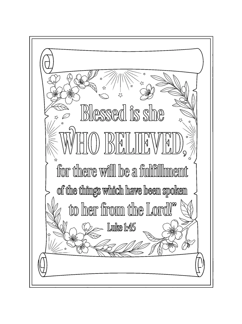 Luke 1:45 Coloring Page