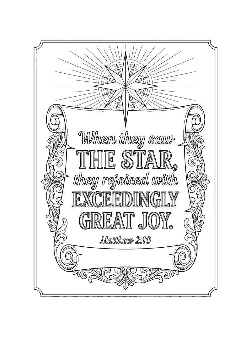 Matthew 2:10 Coloring Page