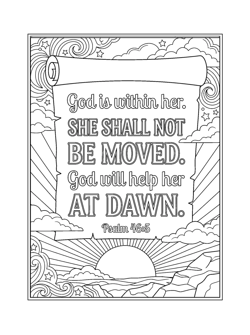 Psalm 46:5 Coloring Page