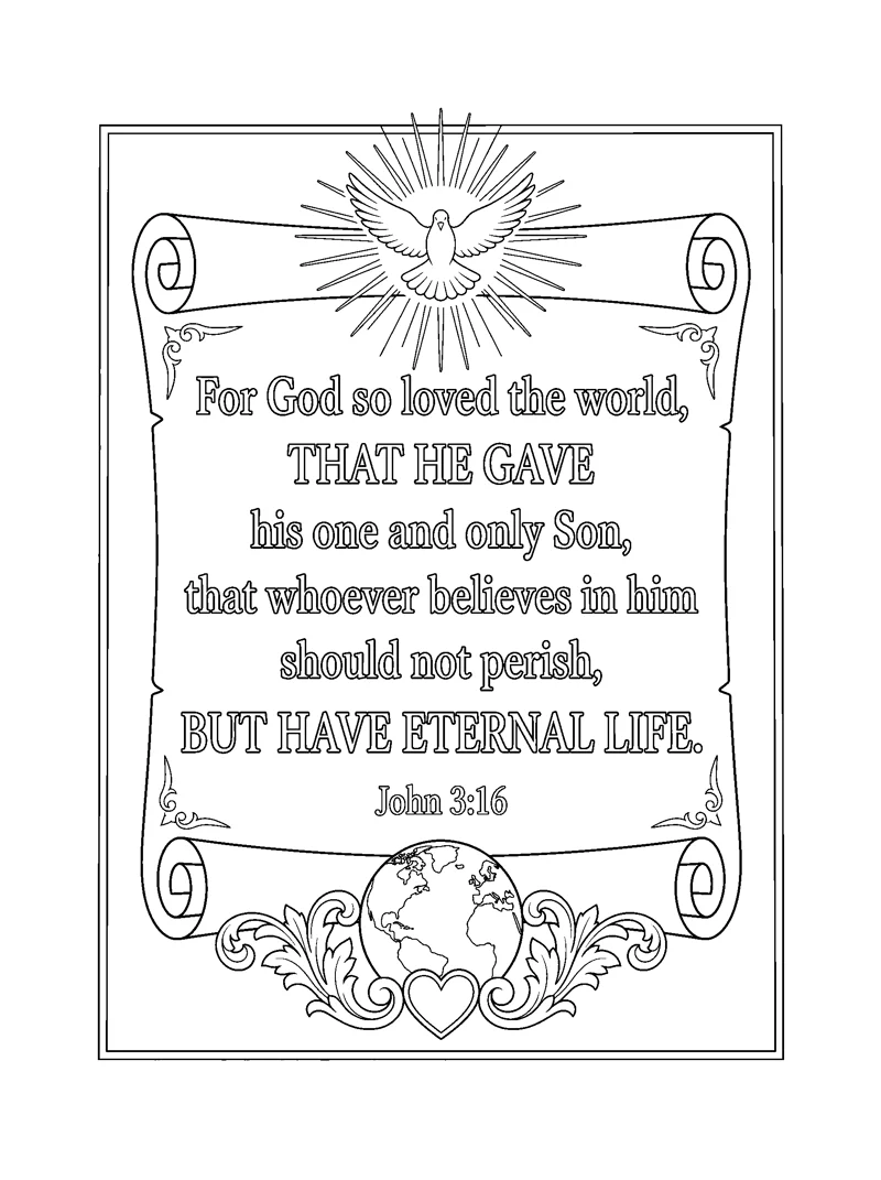 John 3:16 Coloring Page