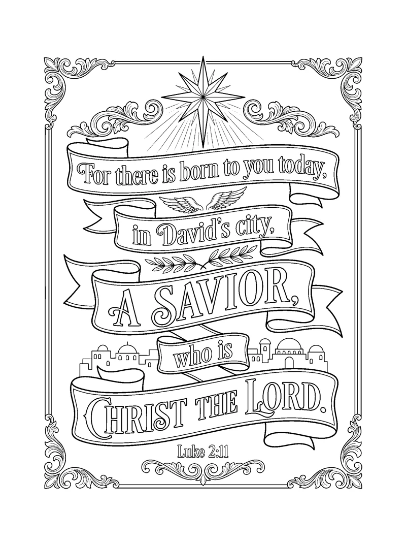 Luke 2:11 Coloring Page