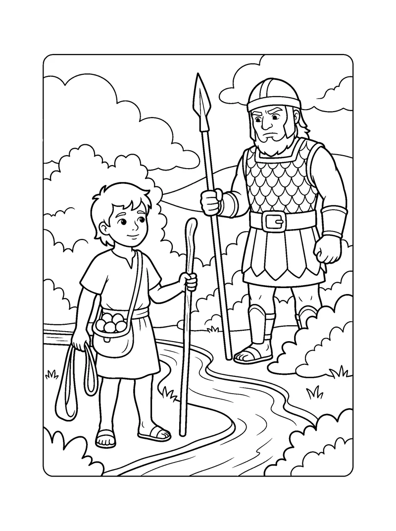 1 Samuel 17:40 Coloring Page