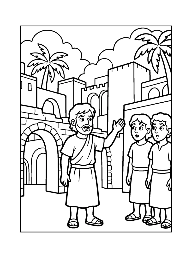 Jonah 3:4 Coloring Page