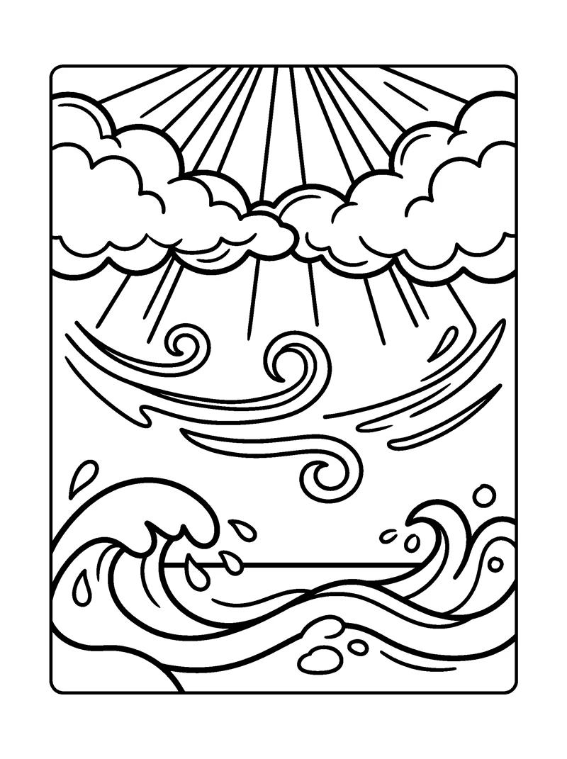Genesis 1:7 Coloring Page