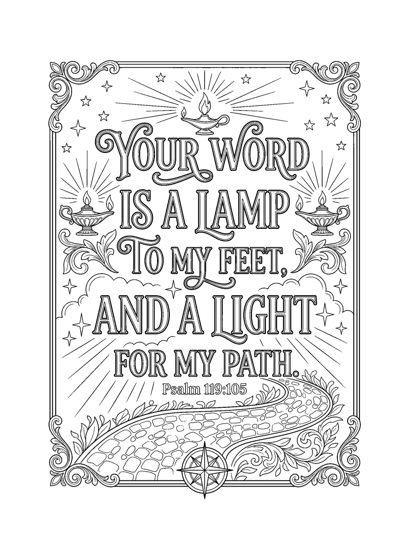 Psalm 119:105 Coloring Page