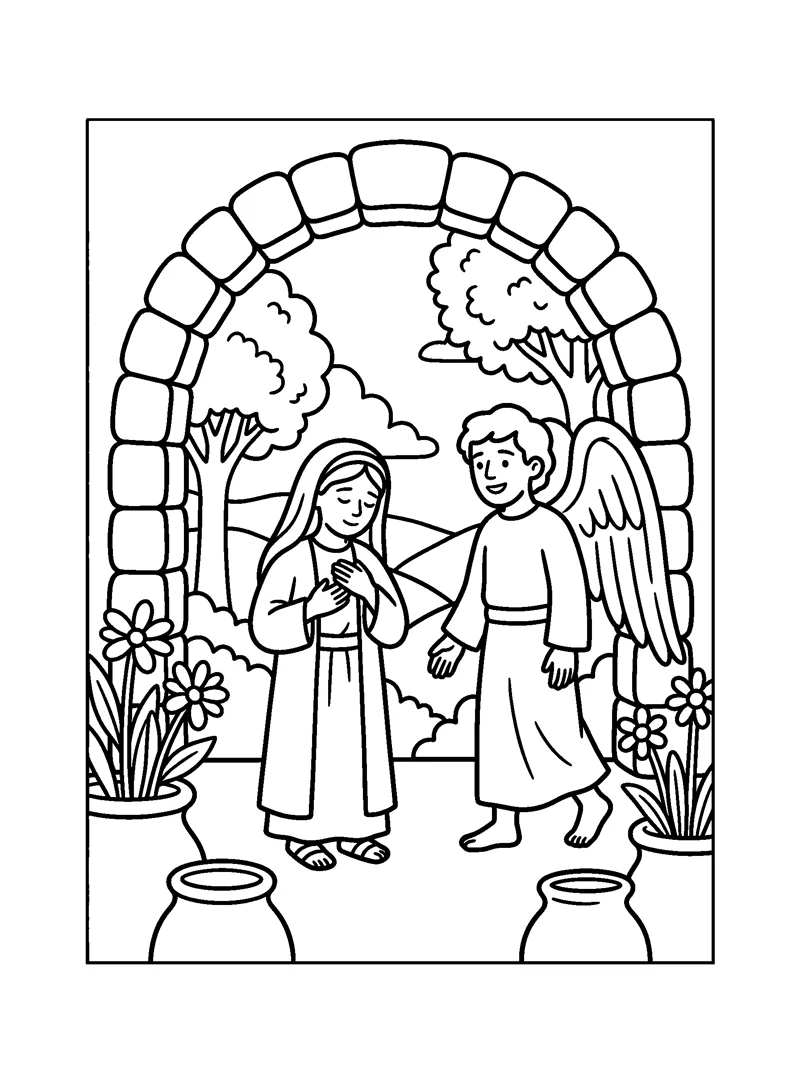 Luke 1:38 Coloring Page