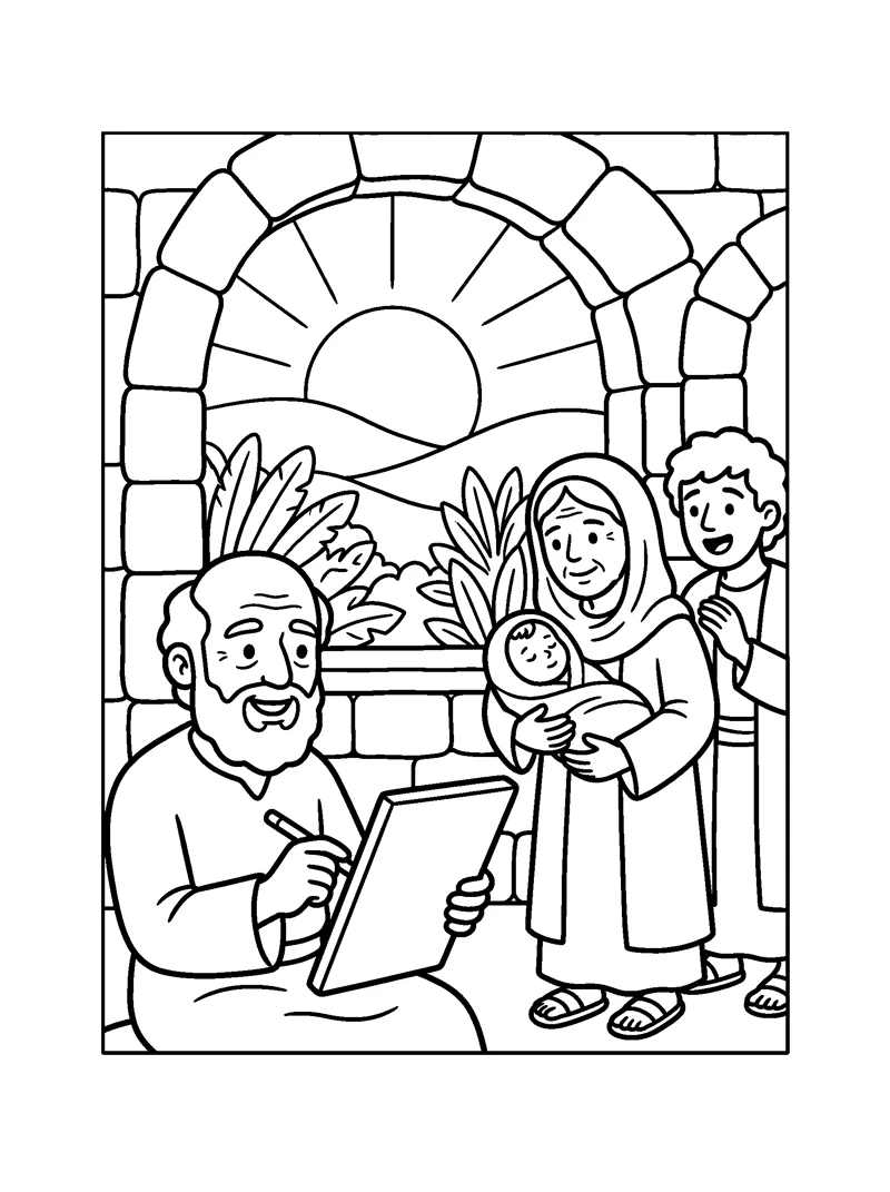 Luke 1:63 Coloring Page
