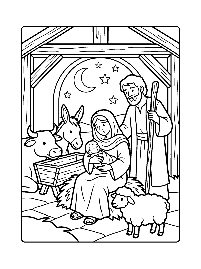 Luke 2:19 Coloring Page