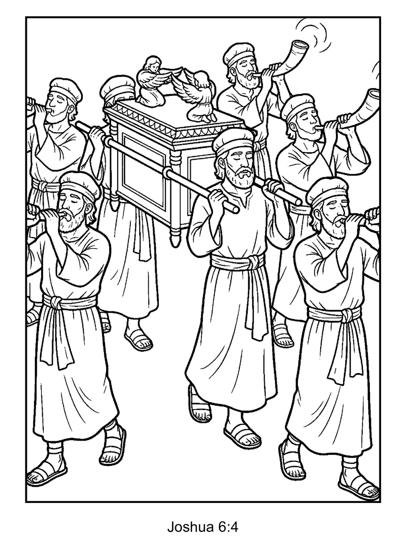 Joshua 6:4 Coloring Page