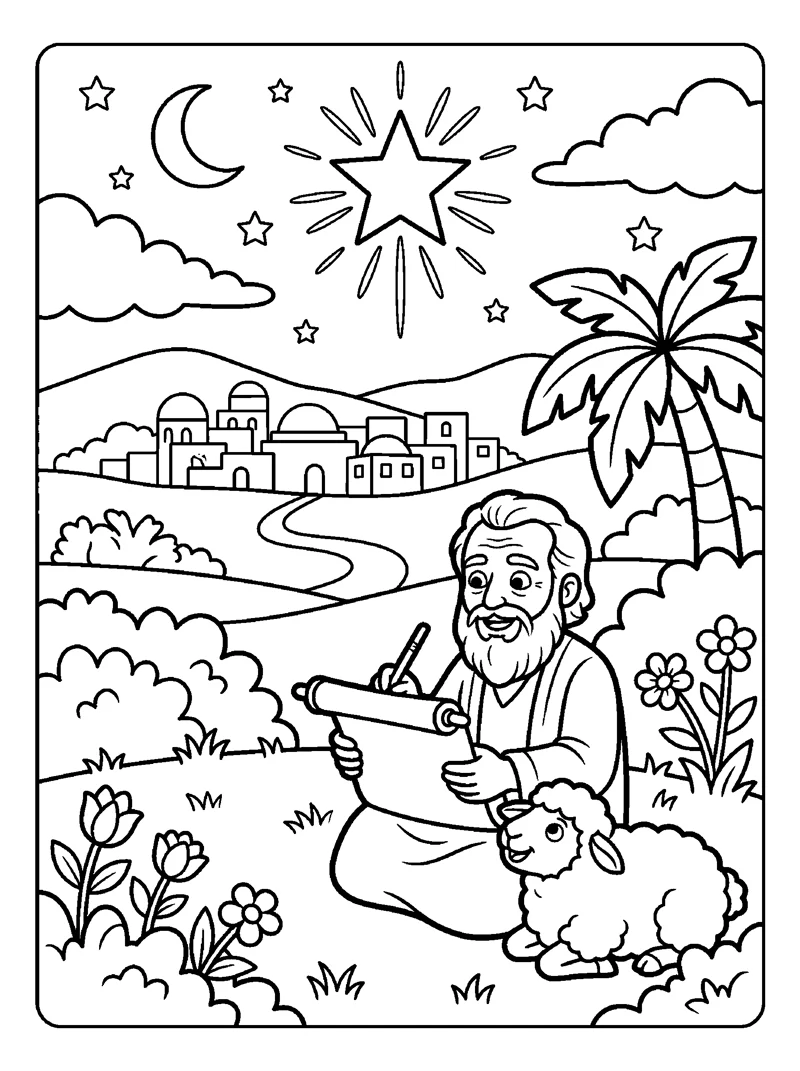 Isaiah Foretells the Messiah coloring page (Isaiah 9:6)