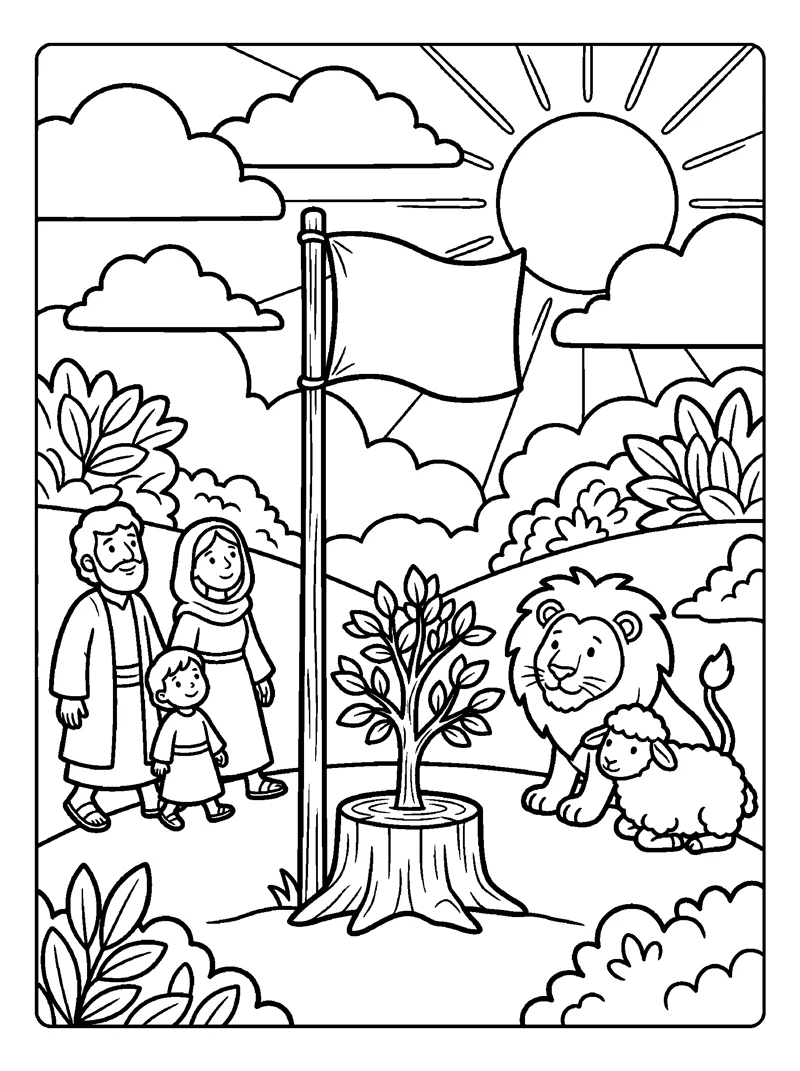 The Root of Jesse coloring page (Isaiah 11:10)