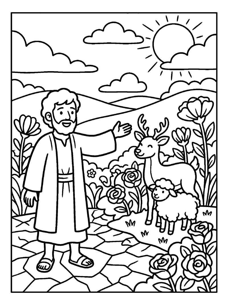 The Desert Blossoms coloring page (Isaiah 35:1)