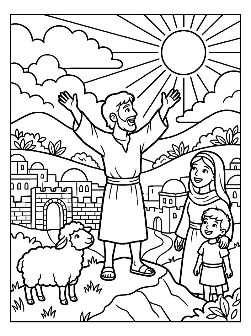 Messenger on the Mountain coloring page (Isaiah 40:9)