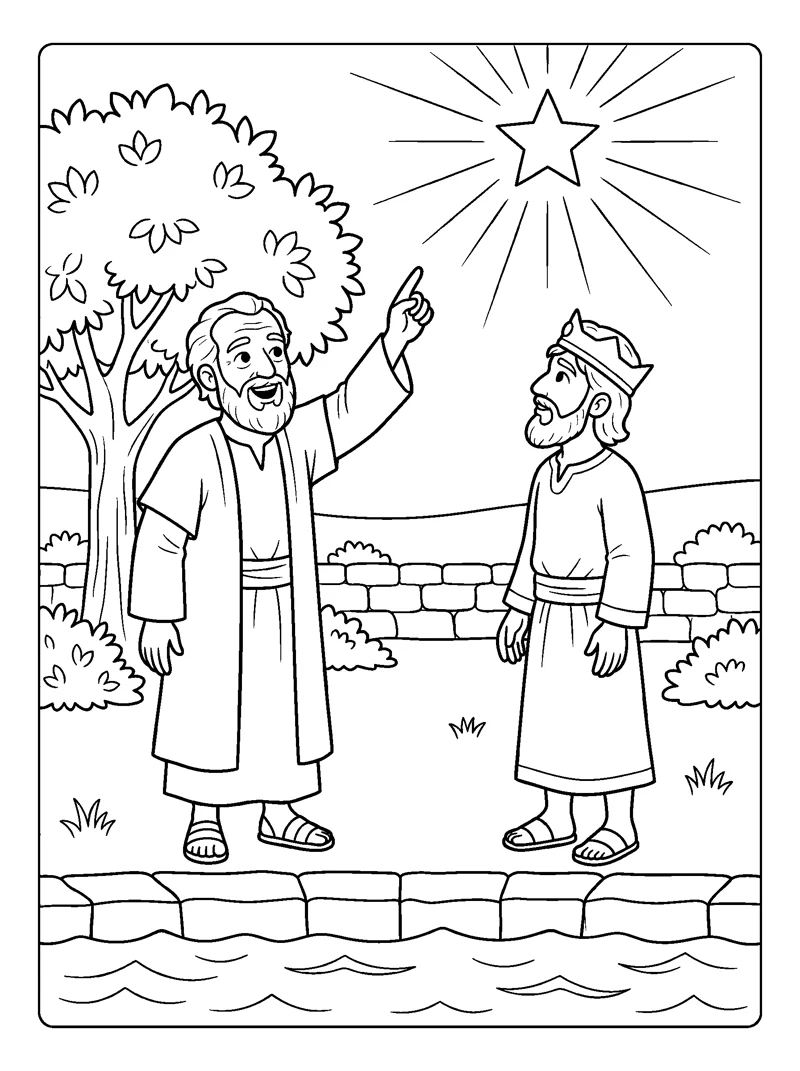 Isaiah and King Ahaz coloring page (Isaiah 7:14)
