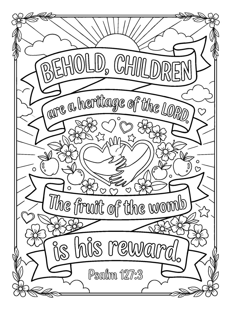 Children Are a Heritage coloring page (Psalms 127:3)