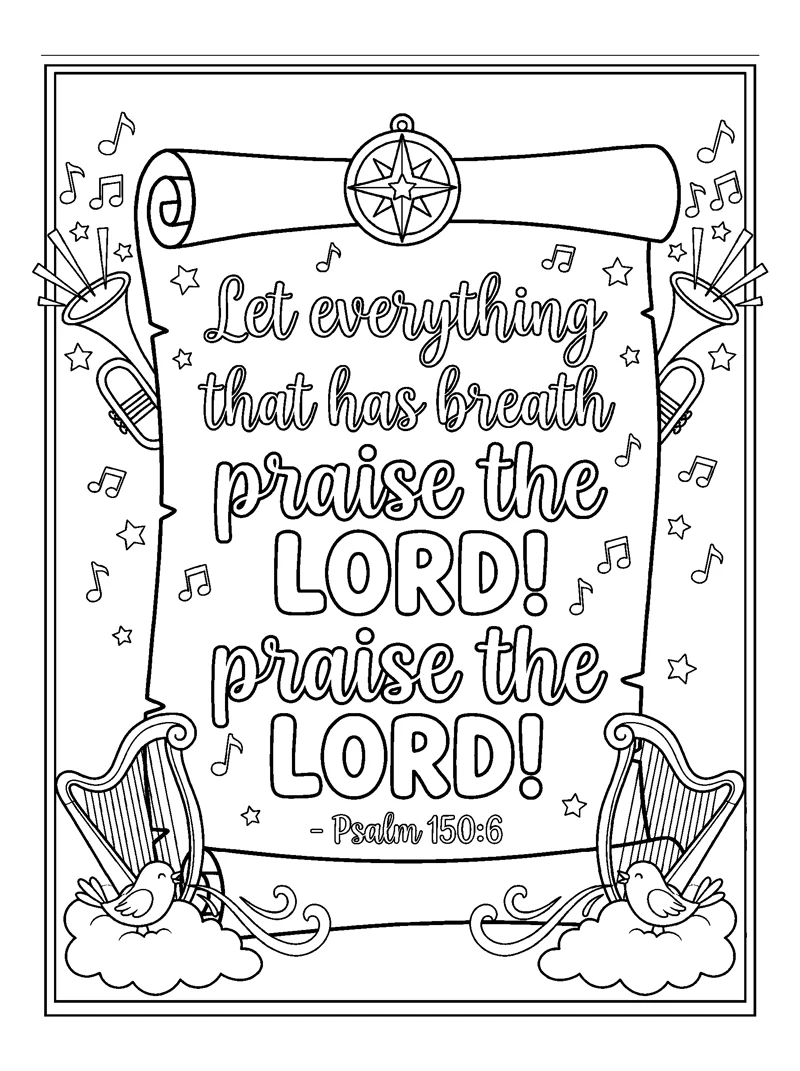 Psalm 150:6 Coloring Page