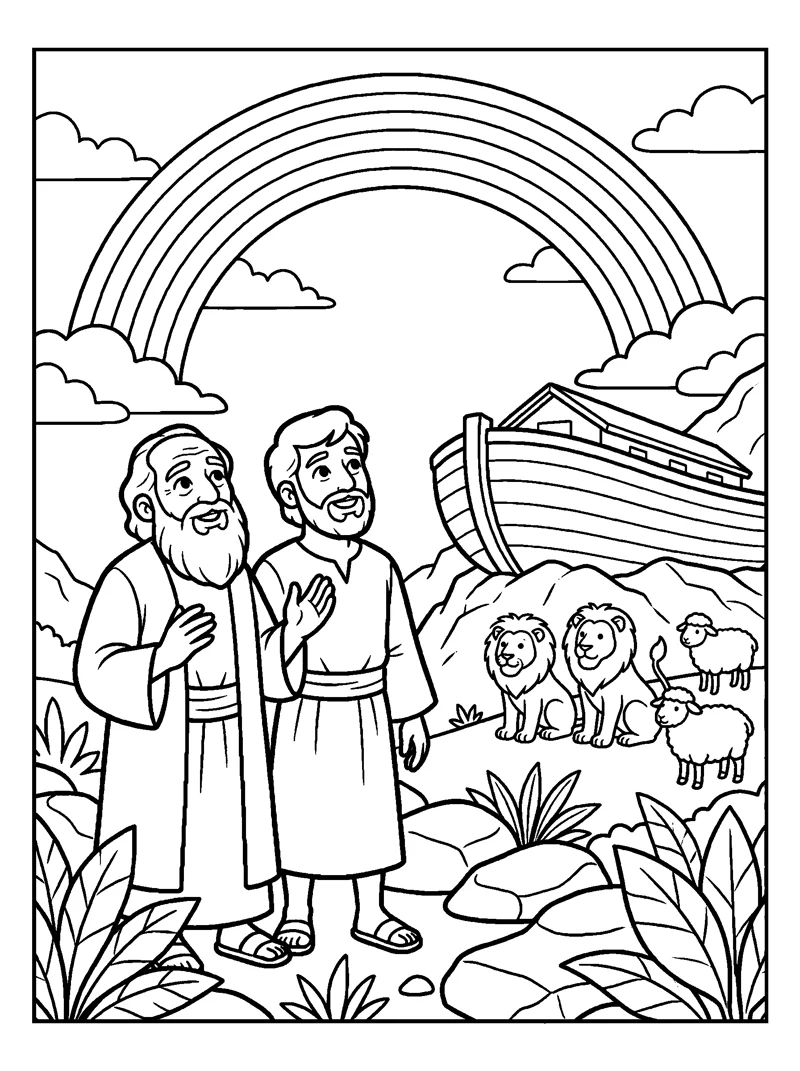 Noah's Rainbow Promise coloring page (Genesis 9:13)