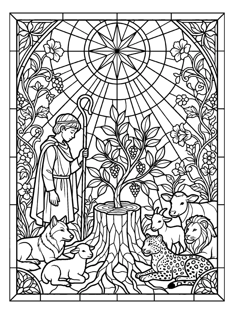 Shoot from Jesse's Stump coloring page (Isaiah 11:1)