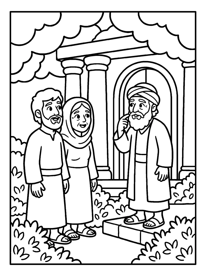 Zechariah Cannot Speak coloring page (Luke 1:22)