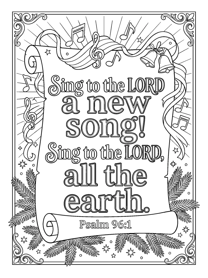 Sing a New Song Verse Art coloring page (Psalms 96:1)