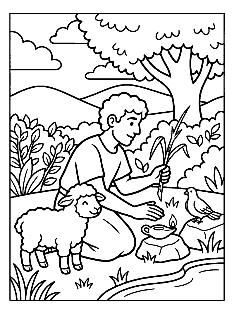 A Bruised Reed coloring page (Isaiah 42:3)